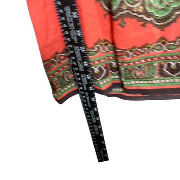 Dressbarn Blouse Women's 2X Puff Sleeve Boho Printed Lightweight Tie Shirt Top - Picture 8 of 11